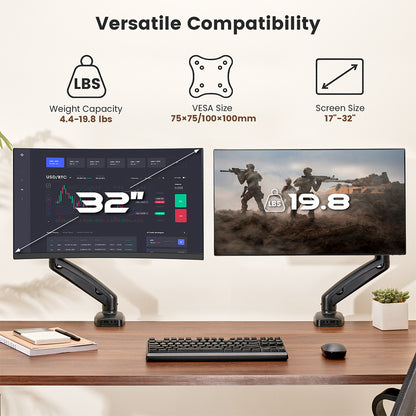 ACGAM MAS-1S Spring-Assisted Single-Monitor Mount with Flexible Angle and Installation