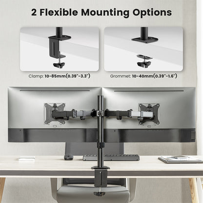 ACGAM MDS-1D Articulated Steel Dual-Monitor Mount with Flexible Angle and Installation