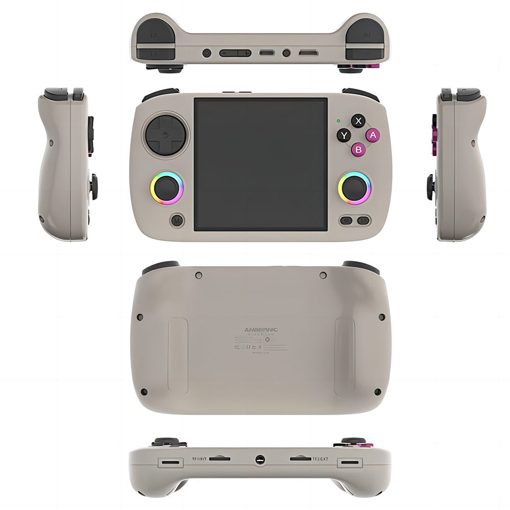 ANBERNIC RG CubeXX Game Console, 3.95-inch 720*720 IPS Screen, Linux 64-bit, 5G WiFi Bluetooth 4.2, Moonlight Streaming, 6.5 Hours of Playtime, RGB Light - Grey