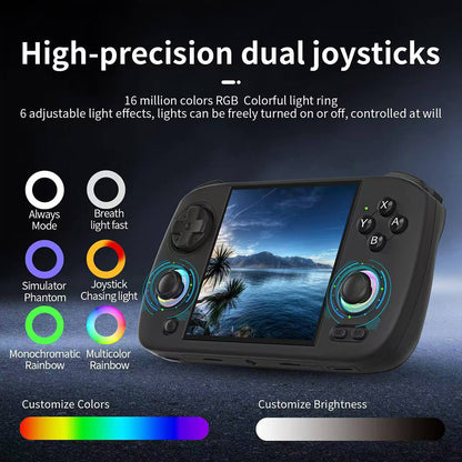 ANBERNIC RG CubeXX Game Console, 3.95-inch 720*720 IPS Screen, Linux 64-bit, 5G WiFi Bluetooth 4.2, Moonlight Streaming, 6.5 Hours of Playtime, RGB Light - Grey