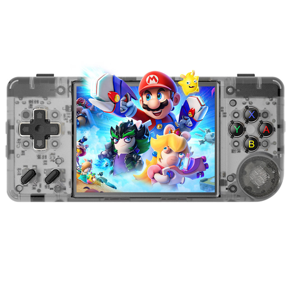 ANBERNIC RG28XX Game Console, 2.83-inch IPS Screen, 32GB TF Card, Multimedia Applications, 8 Hours of Playtime, HDMI Output - Transparent Black