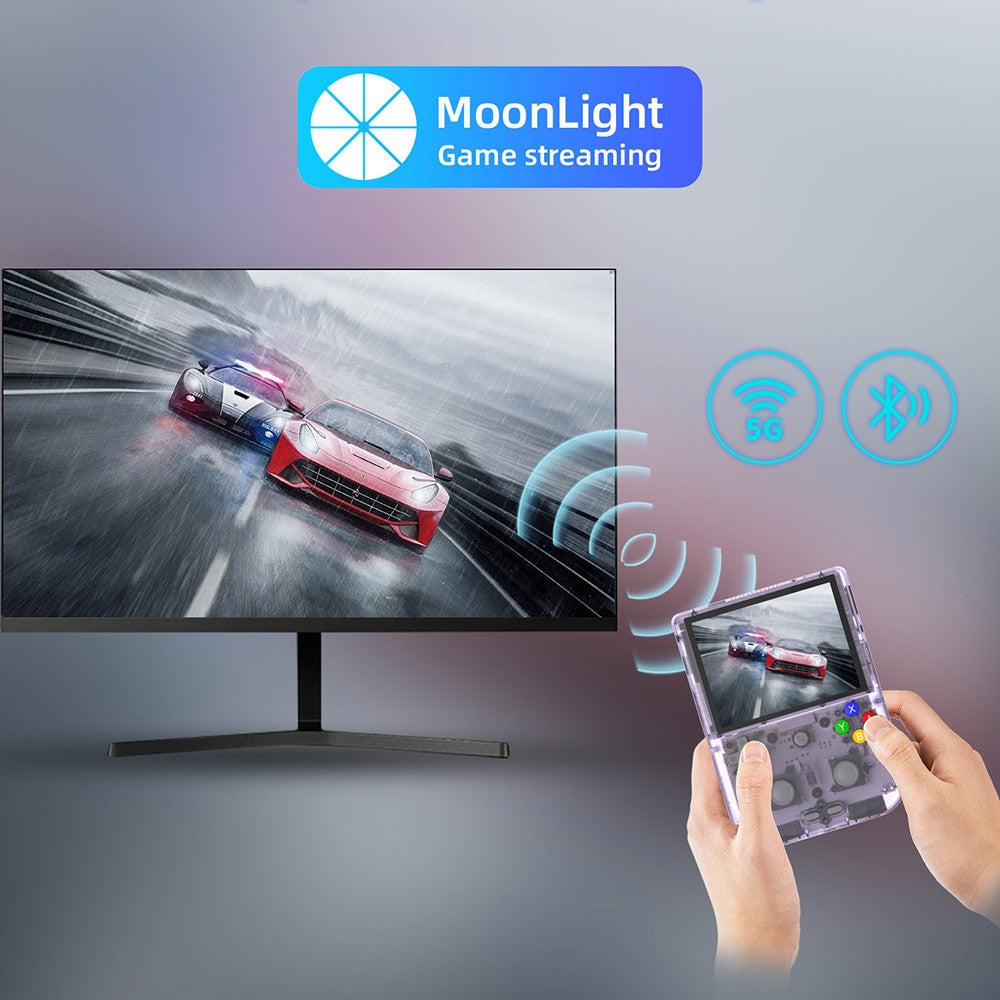 ANBERNIC RG405V Game Console, 4GB LPDDR4 128GB eMMC, Android 12, 5G WiFi, Bluetooth 5.0, 128GB TF Card 3172 Games, Moonlight Streaming - Purple