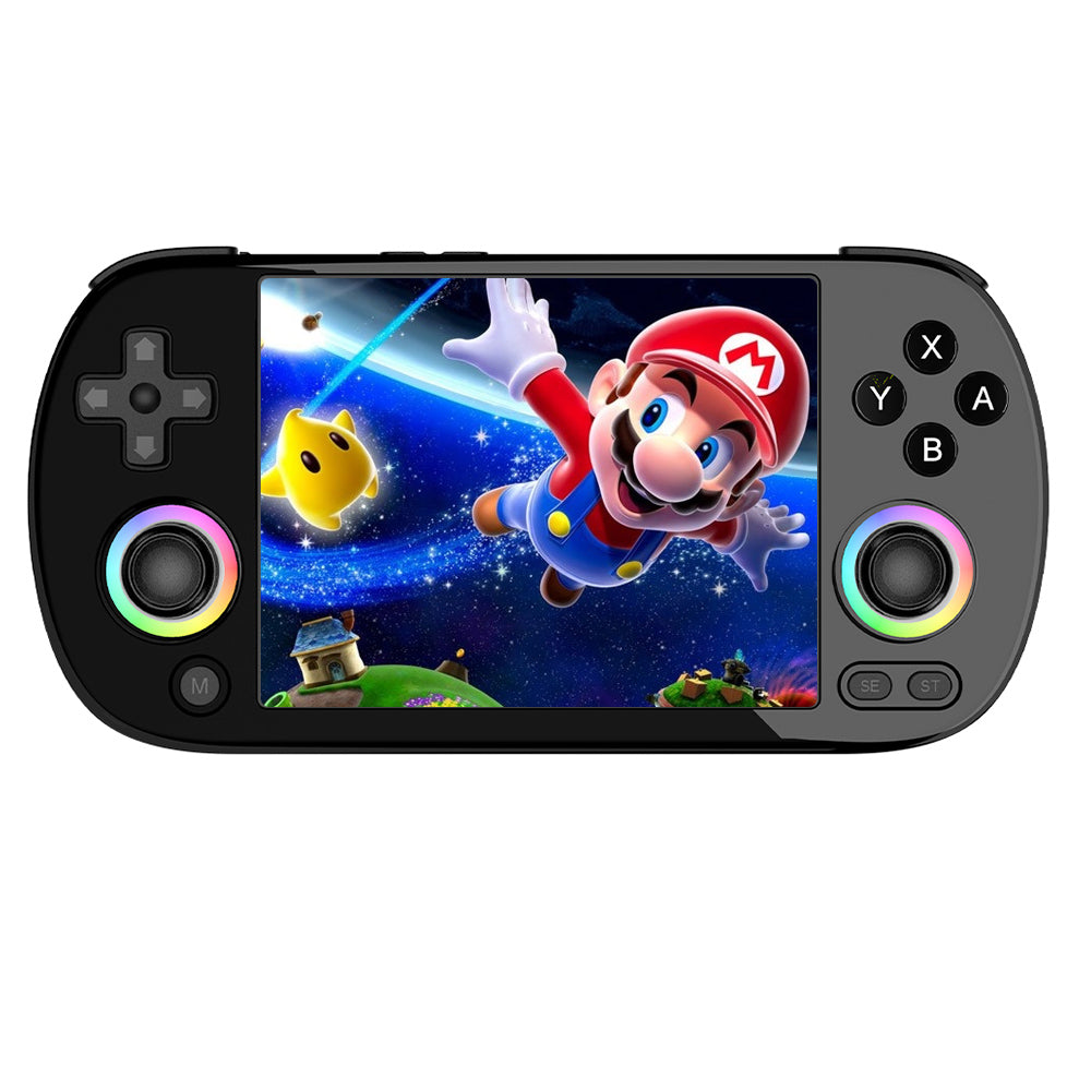 ANBERNIC RG40XX H Retro Game Console with RGB Light, 32GB TF Card, LPDDR4 1GB, 640*480P IPS Screen, 3200mAh Battery for 6 Hours Autonomy, Linux OS, 5G Wifi Bluetooth, Moonlight Streaming - Black