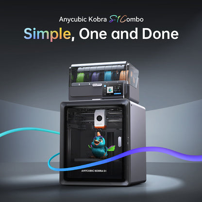 Anycubic Kobra S1 Combo 3D Printer, Up to 8-Color Printing, Ace Pro Color Engine, 600mm/s Ultra-Fast Speed, Auto-leveling, 320°C Hotend, 44dB Ultra-Quiet, CoreXY Construction, 250*250*250mm