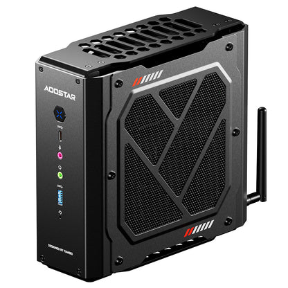 AOOSTAR GODX Gaming Mini PC with Discrete GPU, AMD Ryzen 9 6900HX CPU 8 Core 4.9GHz, AMD Radeon RX 6600LE GPU 8GB 128bit, 32GB RAM 1TB SSD, WiFi6, 2*2.5G LAN, 5*USB3.2, 1*USB4, 1*Type-C, 1*DP, 1*HDMI, 2*Headphone Jack, 2*Microphone Port - EU Plug