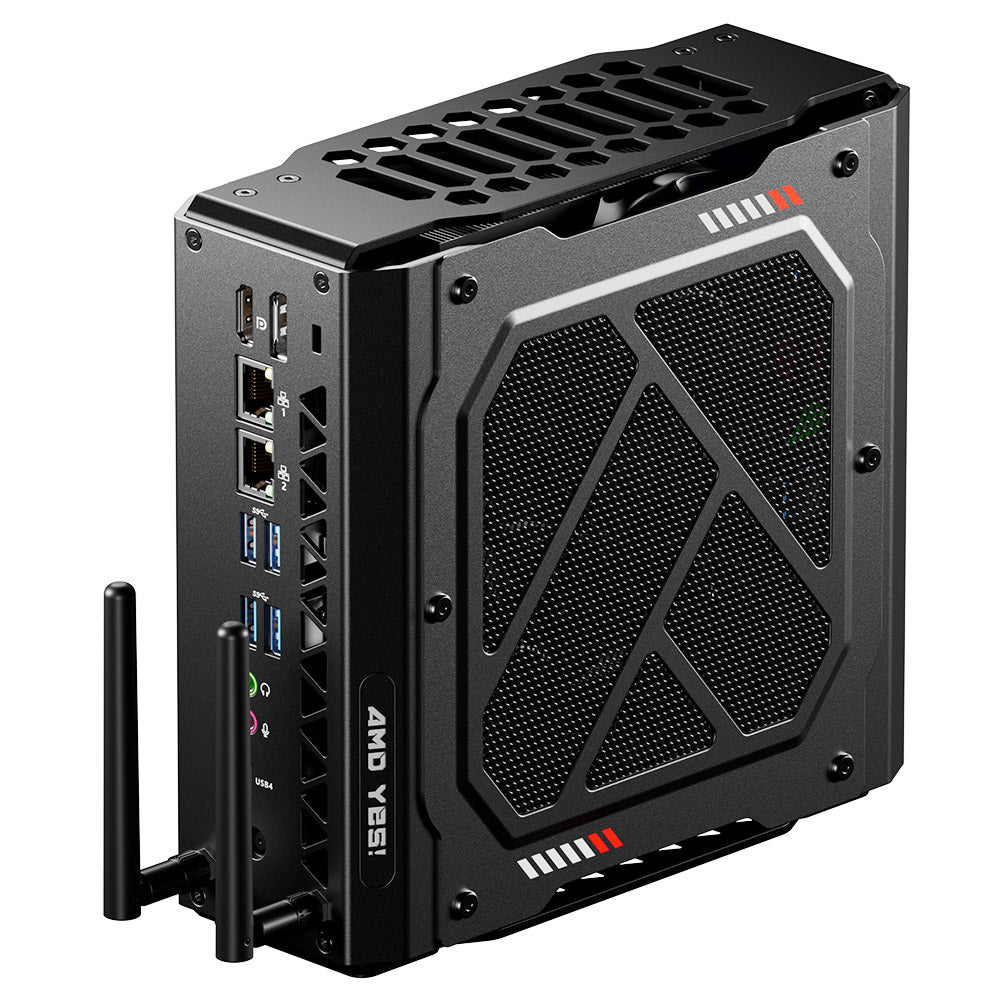 AOOSTAR GODX Gaming Mini PC with Discrete GPU, AMD Ryzen 9 6900HX CPU 8 Core 4.9GHz, AMD Radeon RX 6600LE GPU 8GB 128bit, 32GB RAM 1TB SSD, WiFi6, 2*2.5G LAN, 5*USB3.2, 1*USB4, 1*Type-C, 1*DP, 1*HDMI, 2*Headphone Jack, 2*Microphone Port - EU Plug