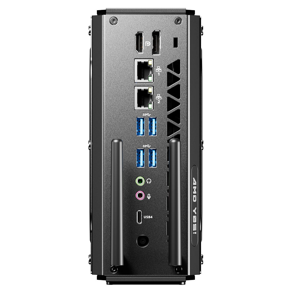 AOOSTAR GODX Gaming Mini PC with Discrete GPU, AMD Ryzen 9 6900HX CPU 8 Core 4.9GHz, AMD Radeon RX 6600LE GPU 8GB 128bit, 32GB RAM 1TB SSD, WiFi6, 2*2.5G LAN, 5*USB3.2, 1*USB4, 1*Type-C, 1*DP, 1*HDMI, 2*Headphone Jack, 2*Microphone Port - EU Plug