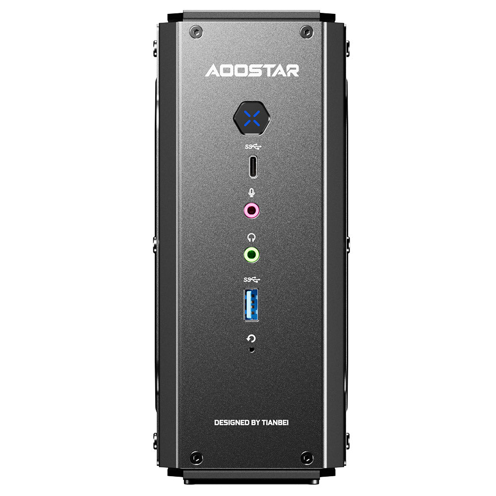 AOOSTAR GODX Gaming Mini PC with Discrete GPU, AMD Ryzen 9 6900HX CPU 8 Core 4.9GHz, AMD Radeon RX 6600LE GPU 8GB 128bit, 32GB RAM 1TB SSD, WiFi6, 2*2.5G LAN, 5*USB3.2, 1*USB4, 1*Type-C, 1*DP, 1*HDMI, 2*Headphone Jack, 2*Microphone Port - EU Plug