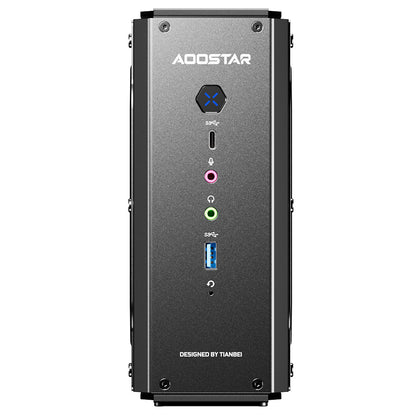AOOSTAR GODX Gaming Mini PC with Discrete GPU, AMD Ryzen 9 6900HX CPU 8 Core 4.9GHz, AMD Radeon RX 6600LE GPU 8GB 128bit, 32GB RAM 1TB SSD, WiFi6, 2*2.5G LAN, 5*USB3.2, 1*USB4, 1*Type-C, 1*DP, 1*HDMI, 2*Headphone Jack, 2*Microphone Port - EU Plug