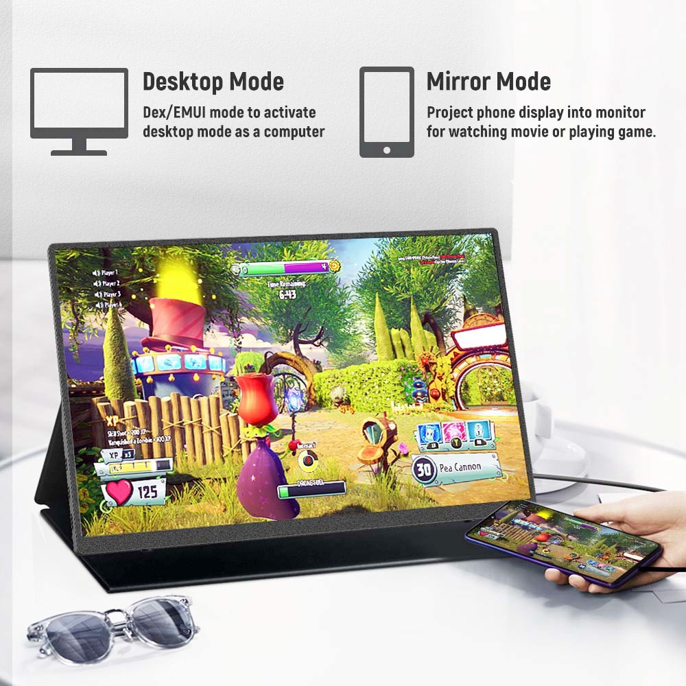 AOSIMAN L140FPC 14'' Ultra Slim Portable Monitor 1920x1200, 16:10 Ratio Resolution Double Blind Plug for Laptop, PC, Phone