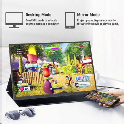 AOSIMAN L140FPC 14'' Ultra Slim Portable Monitor 1920x1200, 16:10 Ratio Resolution Double Blind Plug for Laptop, PC, Phone