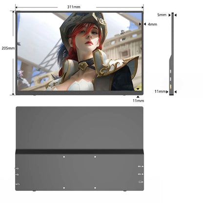 AOSIMAN L140FPC 14'' Ultra Slim Portable Monitor 1920x1200, 16:10 Ratio Resolution Double Blind Plug for Laptop, PC, Phone