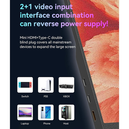 AOSIMAN L140FPC 14'' Ultra Slim Portable Monitor 1920x1200, 16:10 Ratio Resolution Double Blind Plug for Laptop, PC, Phone