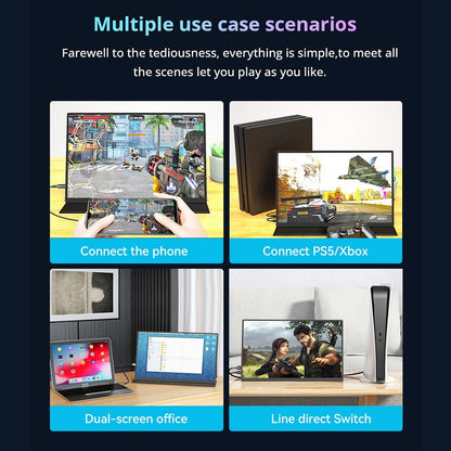 AOSIMAN L140FPC 14'' Ultra Slim Portable Monitor 1920x1200, 16:10 Ratio Resolution Double Blind Plug for Laptop, PC, Phone