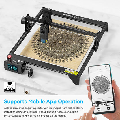 ATOMSTACK A10 Pro 10W Laser Engraver Cutter, 0.01mm High Accuracy, Fixed-Focus, Dual Compression Spot, 410*400mm