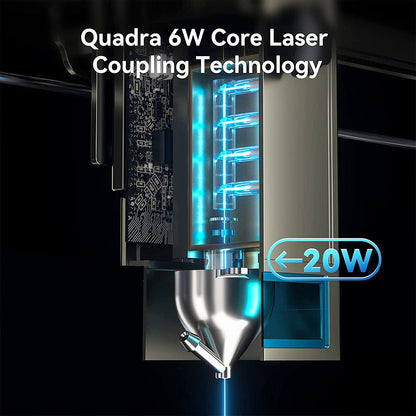 ATOMSTACK S20 Pro 20W Laser Engraver Cutter with Air Assist Kits, Focus-Free, Quad-core Diode Laser, 0.08 x 0.1mm Compressed Spot, Offline Engraving, 400x400mm