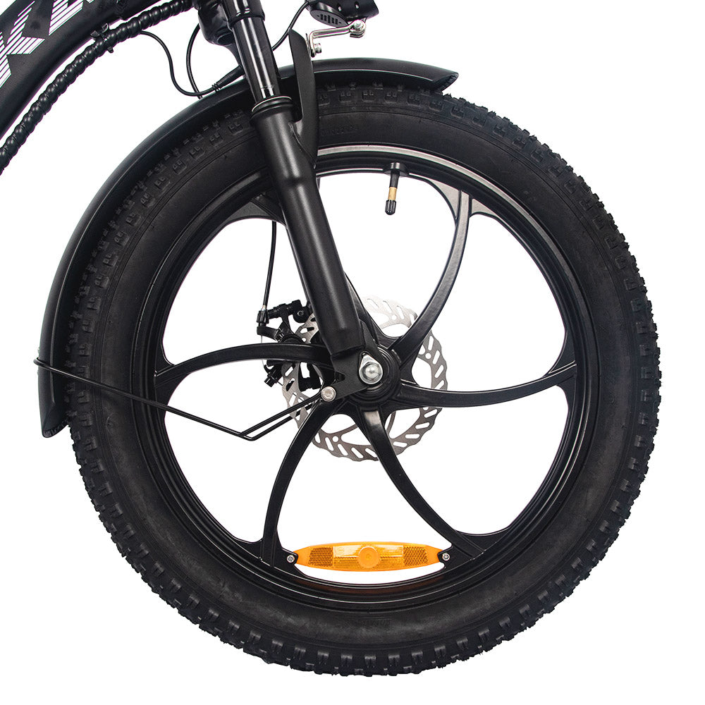 AVAKA BZ20 PLUS Electric Bike Foldable 20*3.0 Inch Fat Tires 500W Brushless Motor 25Km/h Max Speed 48V 18.2Ah Battery 100Km Range 120KG Max Load Dual Disc Brake Shimano 7-Speed Gear IP54 Waterproof  LCD Display One-piece Wheel - Black