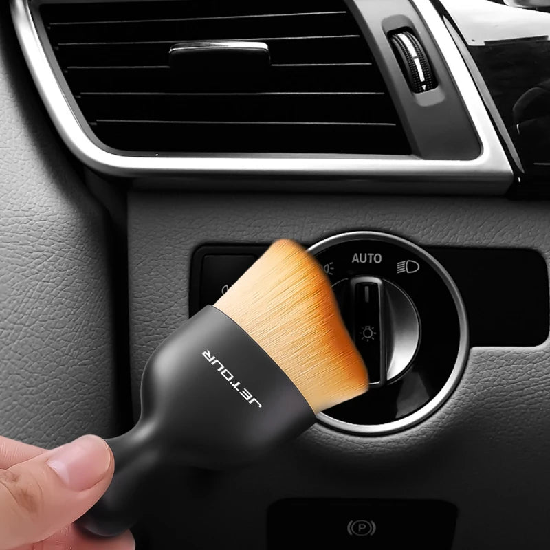 Cepillo suave para limpieza de conductos de aire, aire acondicionado con carcasa, herramienta de limpieza interior de coche, eliminación de polvo artificial para grietas de coche y detalles 1