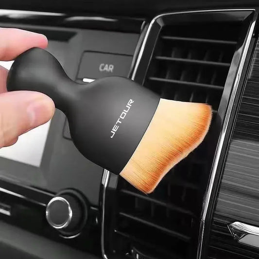 Cepillo suave para limpieza de conductos de aire, aire acondicionado con carcasa, herramienta de limpieza interior de coche, eliminación de polvo artificial para grietas de coche y detalles 1