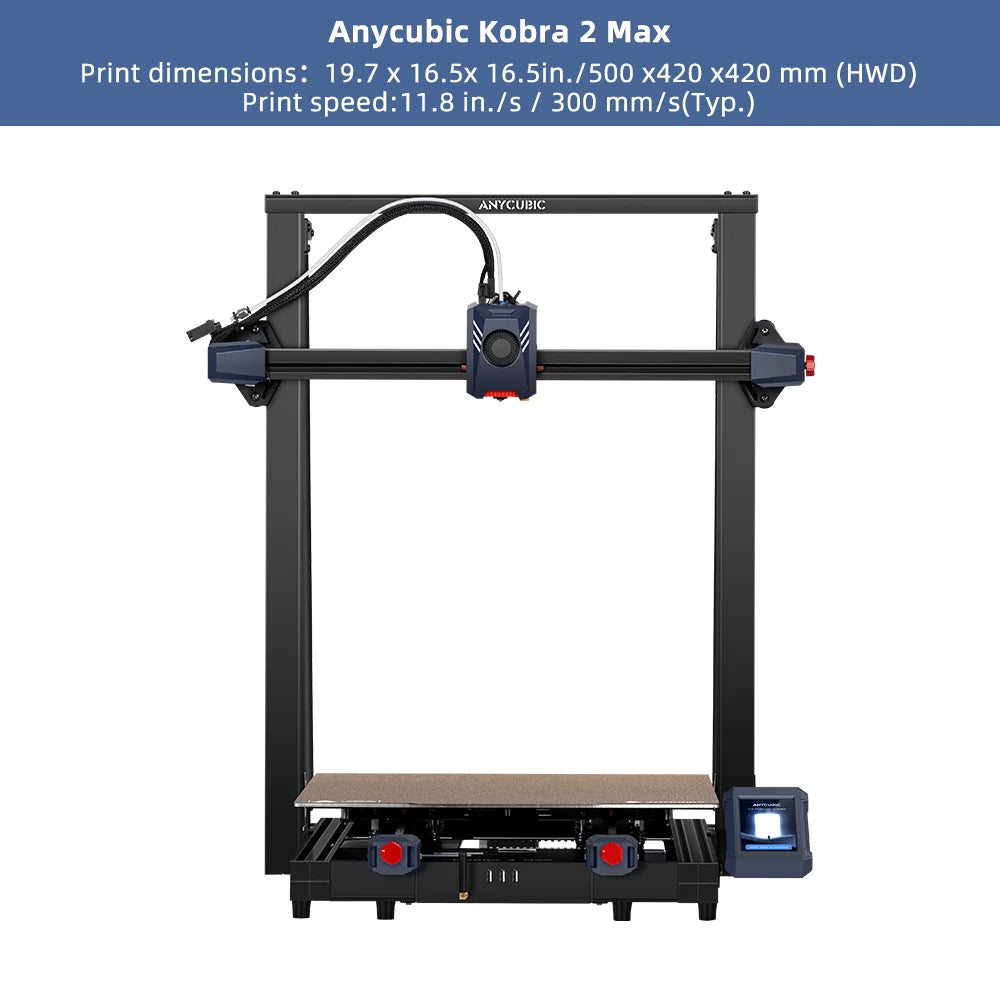ANYCUBIC KOBRA 2 Max Large Format FDM 3D Printer Build Size 500*420*420mm With 500mm/s Maximum Print Speed Automatic Leveling