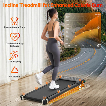 Akluer 520 Dual-Sided Under Desk Treadmill with Shiatsu Foot Massager, Walking Pad with Incline, 2.5HP Quiet Motor, LED Display