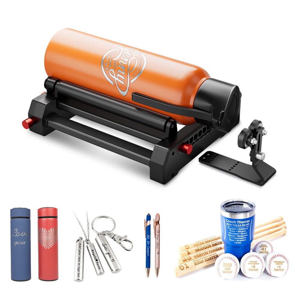 AlgoLaser RR2 Rotary Roller, Height-adjustable Bracket, 3000mm/min Engraving Speed, 7 Width Gears, for Alpha, Delta &amp; DIY Kit Engraving Machine