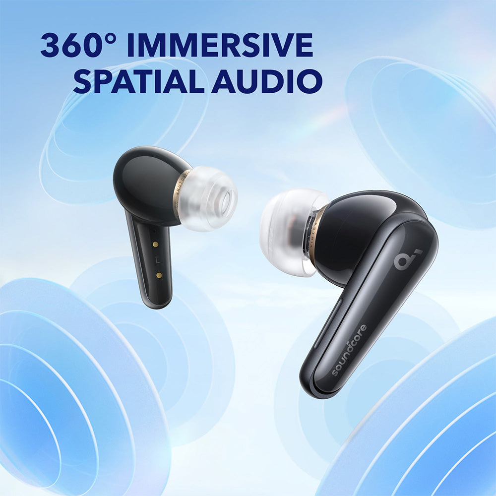 Anker Soundcore Liberty 4 True Wireless ANC Earbuds, Hi-Res Wireless Audio, Spatial Audio with Dual Modes, Heart Rate Sensor - Black