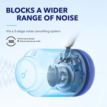 Anker Soundcore Space Q45 Headphones, Adaptive ANC, 50 Hours Playtime (ANC on), Bluetooth 5.3, App Control - White