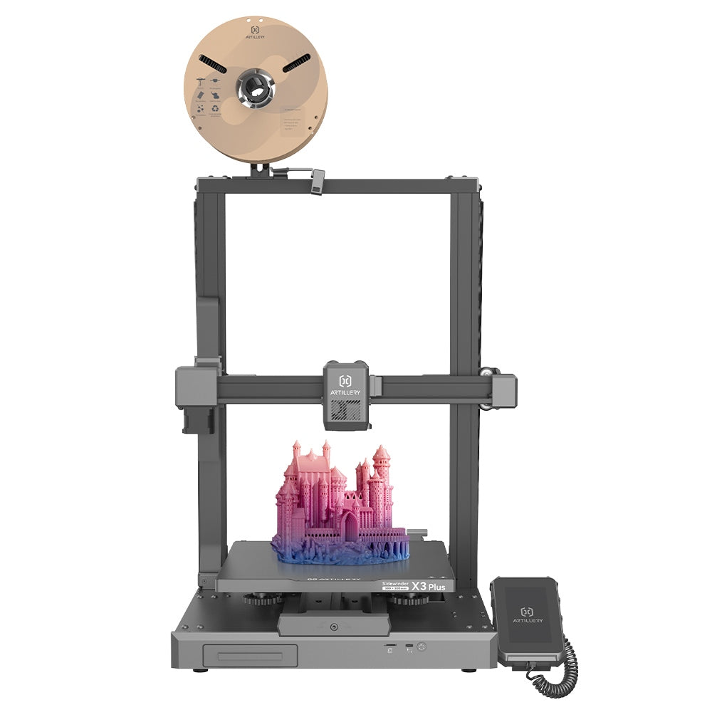 Artillery Sidewinder X3 Plus 3D Printer, Auto-Leveling, 300mm/s Max Printing Speed, Dual-Gear Direct Extruder, Automatic Cleaning Nozzle, STM32-bit Motherboard, Top Lighting, 300x300x400mm