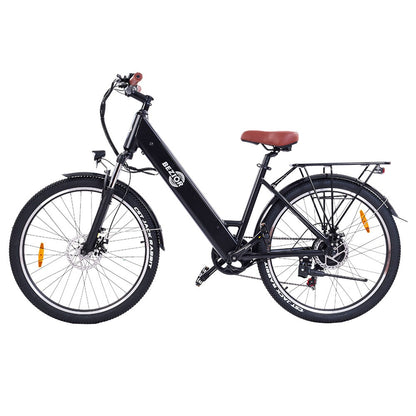 Bezior M3 Electric Bike 48V 500W Motor 32km/h Max Speed 10.4Ah Battery 60km Max Range 26*2.1'' CST Tires Shimano 7 Speed Gear - Black