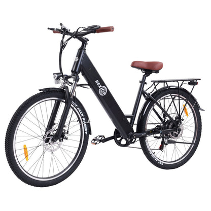 Bezior M3 Electric Bike 48V 500W Motor 32km/h Max Speed 10.4Ah Battery 60km Max Range 26*2.1'' CST Tires Shimano 7 Speed Gear - Black