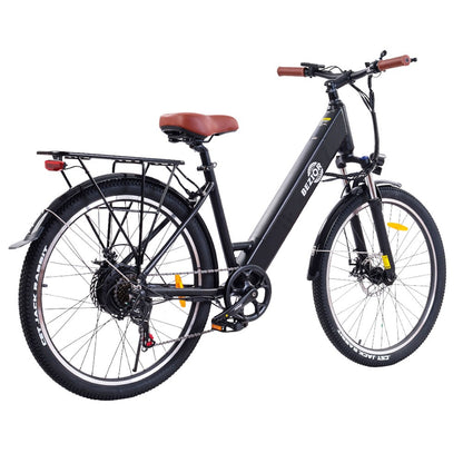 Bezior M3 Electric Bike 48V 500W Motor 32km/h Max Speed 10.4Ah Battery 60km Max Range 26*2.1'' CST Tires Shimano 7 Speed Gear - Black