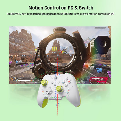 BIGBIG WON Rainbow 2 SE Game Controller, Hall Effect Trigger, Support Black Myth Wukong, 12-bit ADC, 4-way &amp; 8-way D-pads, Compatible with Switch / PC / Android / iOS - Green