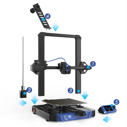 BIQU Hurakan 3D Printer, Klipper Firmware, Auto Leveling, Built-in Microprobe, Max 180mm/s Printing Speed, Partitioned Hotbed, Silent Printing, Filament Runout Sensor, WiFi Remote Control, 220x220x270mm