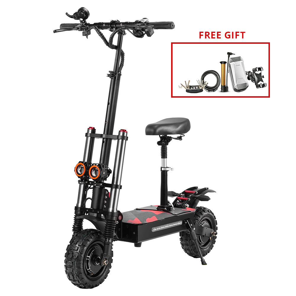 BOYUEDA S3-11 Electric Scooter, 3000W*2 Motor 85km/h Max Speed, 2280Wh Battery up to 120km Range, 11-inch Sawtooth Vaccum Off-road Tire,  Dual Hydraulic Disc Brakes, Hydraulic damping, 45° Climbing LCD Display All-round Lighting and turn signal