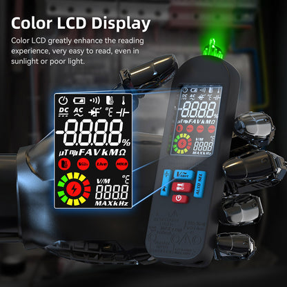 BSIDE A2X Intelligent Digital Multimeter, USB Charging, Color LCD Screen, Rechargeable Li-ion Battery, Bright LED Flashlight, Amp Smart Identification