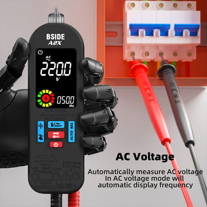 BSIDE A2X Intelligent Digital Multimeter, USB Charging, Color LCD Screen, Rechargeable Li-ion Battery, Bright LED Flashlight, Amp Smart Identification