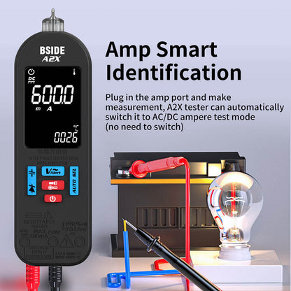BSIDE A2X Intelligent Digital Multimeter, USB Charging, Color LCD Screen, Rechargeable Li-ion Battery, Bright LED Flashlight, Amp Smart Identification