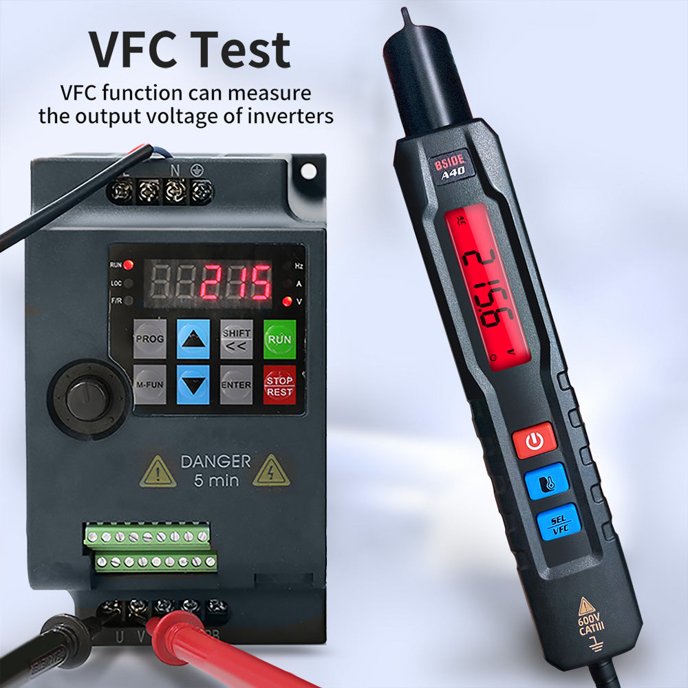 BSIDE A40 Intelligent Digital Multimeter, Infrared Temperature-testing, Non-Contact Electric Volt Pen, AC DC Dual Mode Thermometer, NCV VFC Alarm, Live Wire Check, Black - No Batteries