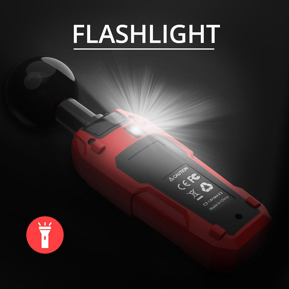 BSIDE K7 Electromagnetic Field Tester, EMF Meter, Radiation Signal Detector, 360° Auto Measurement, Sound &amp; Light Alarm, with Overdose Flashlight, LCD Screen- Red, without Battery