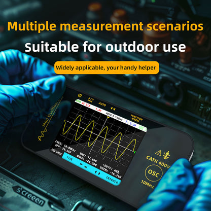 BSIDE OT3 Oscilloscope with Probe, 3.2" TFT Color Screen, 10MHz Bandwidth, Real-Time Sampling 48MSa/s, 1200mAh Battery, for Outdoor Maintenance, Automotive Repair, and Power Detection