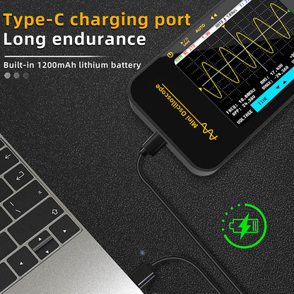 BSIDE OT3 Oscilloscope with Probe, 3.2" TFT Color Screen, 10MHz Bandwidth, Real-Time Sampling 48MSa/s, 1200mAh Battery, for Outdoor Maintenance, Automotive Repair, and Power Detection