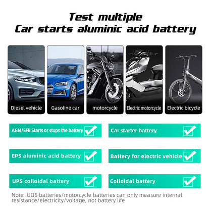 BSIDE Q11 Car Battery Tester, 12V 24V Digital Checker, CCA Lead Acid Battery Analyzer, 3Ah-200Ah Professional Automatic Detect Diagnostic Tool