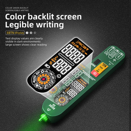 BSIDE S8 Digital Multimeter, Pen Type, Intelligent Voltage Detector, No Contact Meter, EBTN Display, AC DC Diode Tester Current Tool - Green