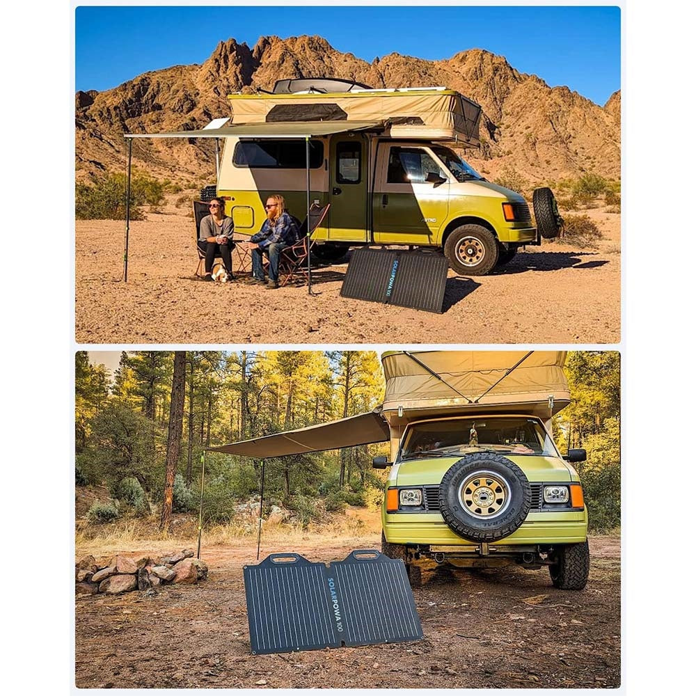 BigBlue SolarPowa 100 100W Foldable Solar Panel with Kickstands, 23.5% Energy Conversion Rate, IP65 Waterproof