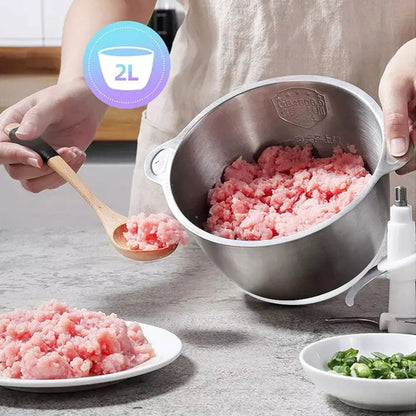 BioloMix CP615 Electric Meat Grinder Chopper, Low/High 2 Speeds, 500W Motor, 2L Large Capacity