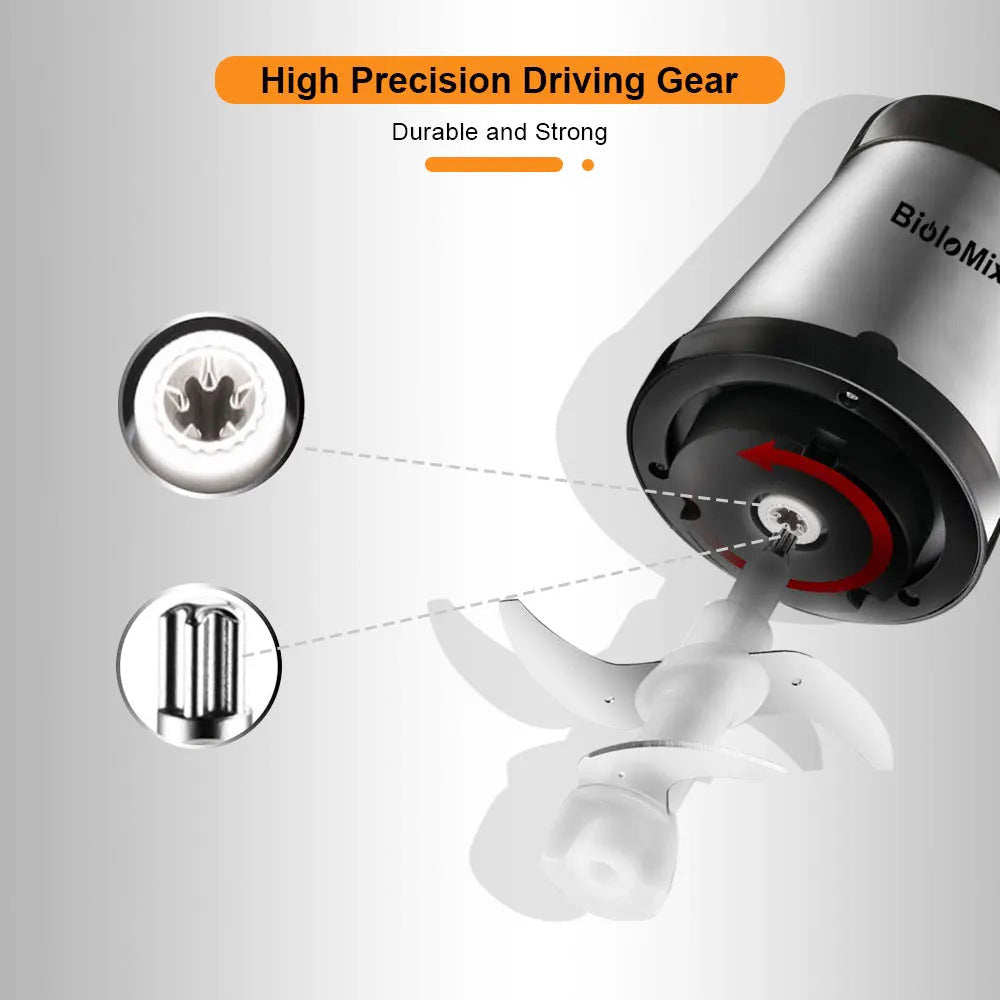 BioloMix CP615 Electric Meat Grinder Chopper, Low/High 2 Speeds, 500W Motor, 2L Large Capacity