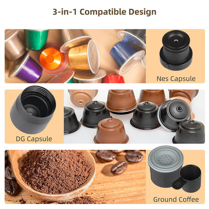 BioloMix HS8439 Portable Coffee Maker, 13-18Bar Pressure Hand Press Capsule Ground Coffee Brewer, 80ml Water Container, for Travel and Picnic - Black