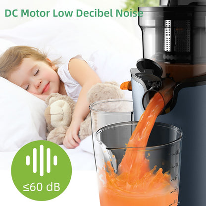 BioloMix SJ-017 Cold Press Juicer, with 78mm/3.07in Feed Chute, 200W 40-65RPM Powerful Motor, Low Noise Slow Masticating Juice Machine