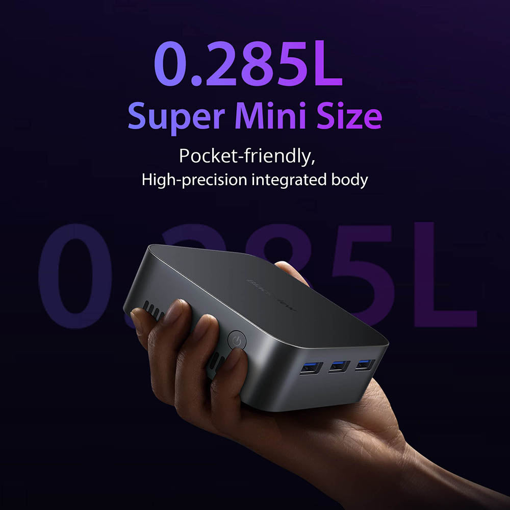 Blackview MP80 Mini PC, Intel N95 4 Cores Up to 3.4GHz, 16GB LPDDR5 RAM 512GB SSD, 3*HDMI Triple Screen Display, 2.4/5GHz Dual-band WiFi Bluetooth 4.2, 3*USB 3.0, 2*RJ45, 1*3.5mm HP/MIC TRRS